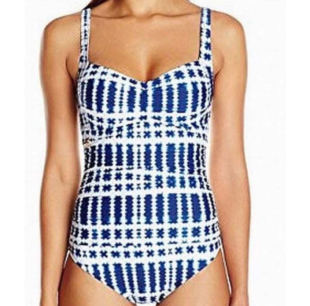 La Blanca Ikat Print Sweetheart One-Piece Swimsuit